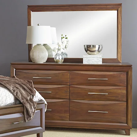Dresser with Six English Dovetail Drawers and Mirror